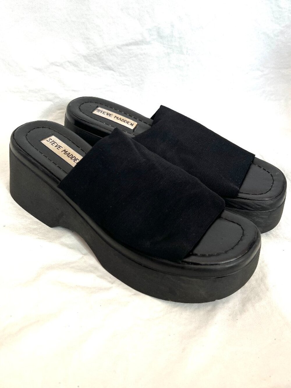 Vintage y2k Steve Madden sandals womens 8.5 slinky slides chunky platform 2000s